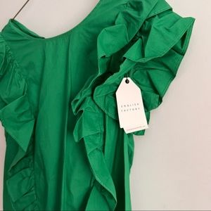 Green Ruffle Top - Medium NWT